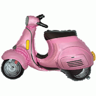 Pink Scooter Lambretta/Vespa Style Supershape Balloon 